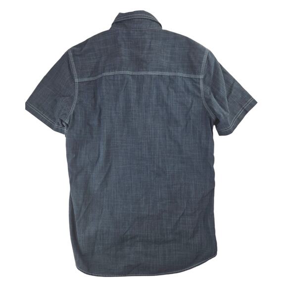 G.H. Bass | Blue, Short Sleeve, Crosshatch, Button Down Shirt | Size Medium - Picture 4 of 4